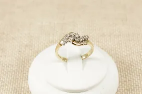 9ct Gold Diamond Twist Cluster Ring