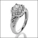 Anniversary 1 Ct Round Center Halo Pave Cubic Zirconia Cz Ring