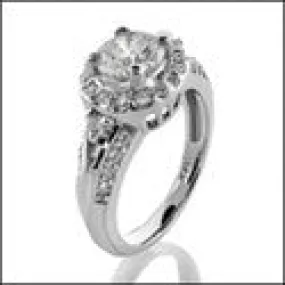 Anniversary 1 Ct Round Center Halo Pave Cubic Zirconia Cz Ring