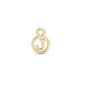Circle Initial Charm - J | 10k Yellow Gold