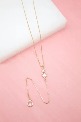 Clear Dangle CZ Stones Necklace (G150)