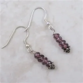 Frosted Amethyst Gemstone Earrings
