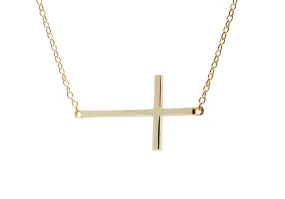 Gold-Dipped Horizontal Cross Necklace