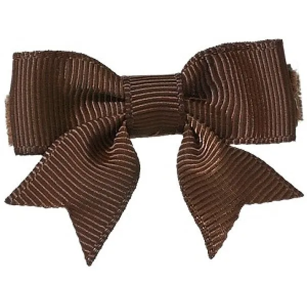 No Slippy Hair Clippy Emily Grosgrain Baby Bow Brown
