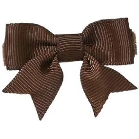 No Slippy Hair Clippy Emily Grosgrain Baby Bow Brown