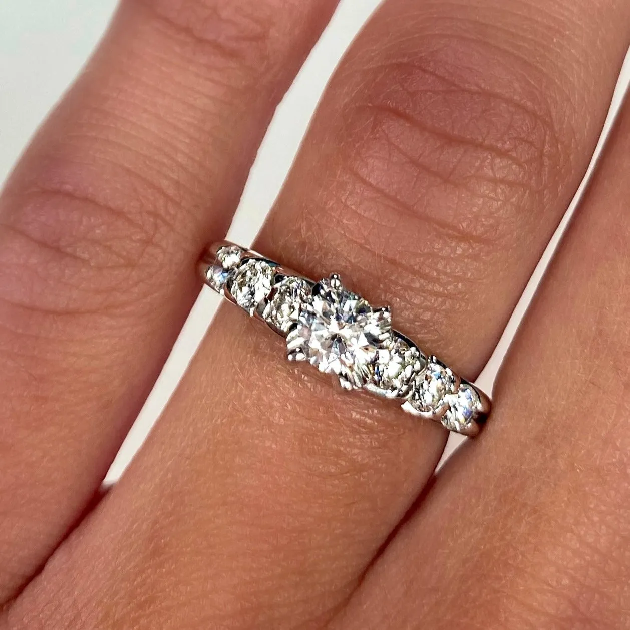 Roset 14K White Gold Diamond Engagement Ring Ti100