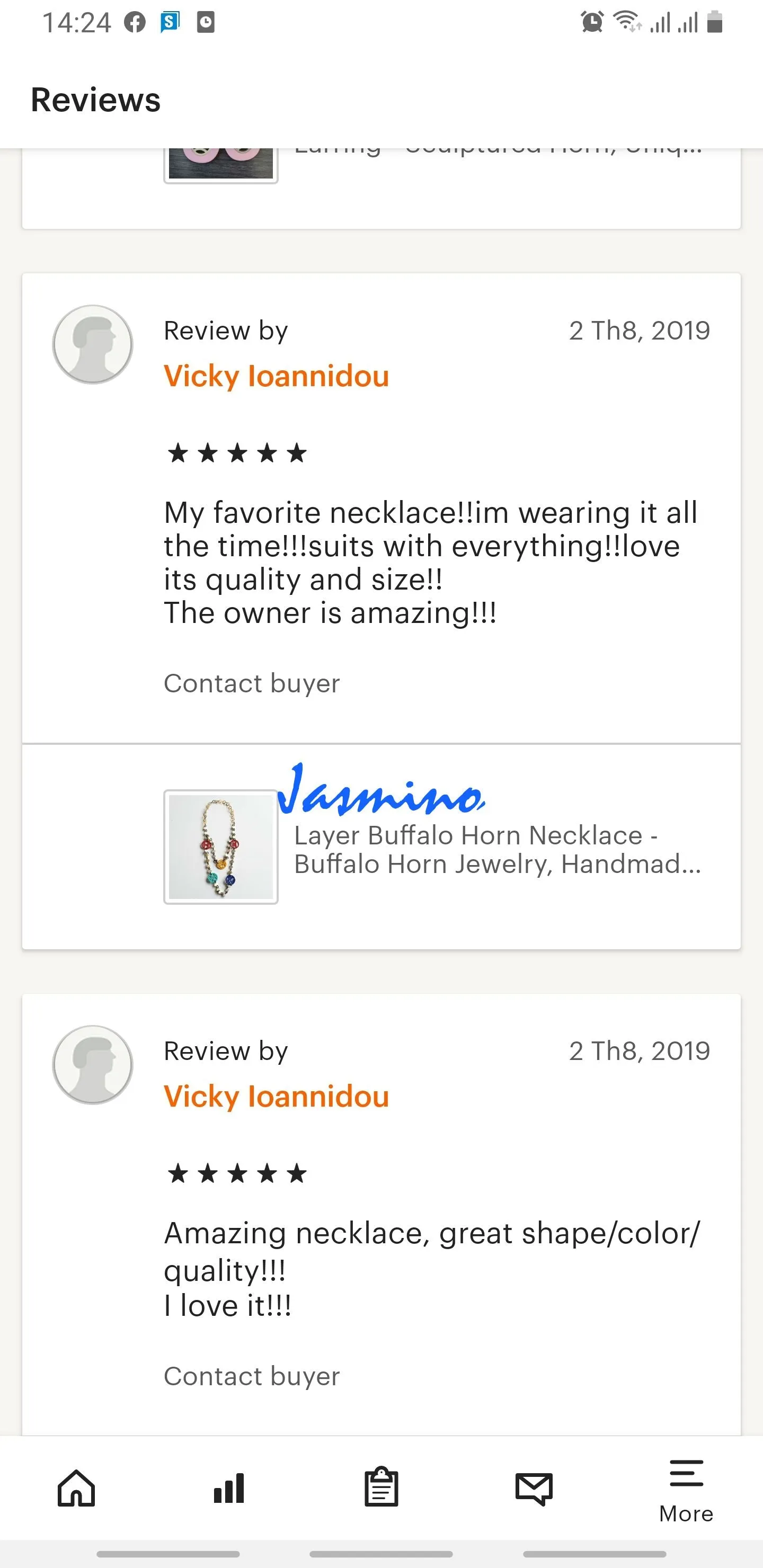 Stunning Trendy and Colorful Necklace J17442, Made by Buffalo Horn and Lacquer