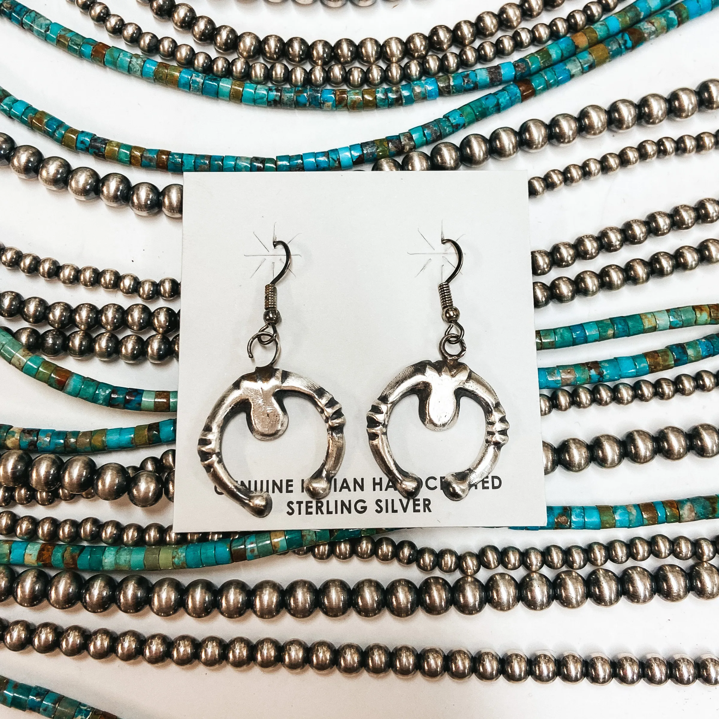 Tonya Yazzie | Navajo Handmade Sterling Silver Naja Dangle Earrings